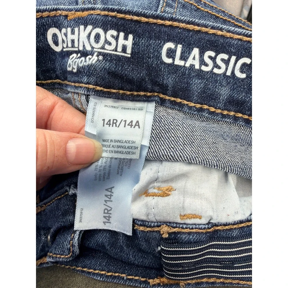 OshKosh Bgosh Classic Straight Leg Jeans Medium Wash Blue Denim Boys Size‎ 14R